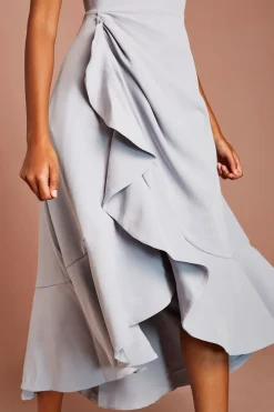 Robe Midi À Volants En Crêpe Avec Dos Échancré Petite