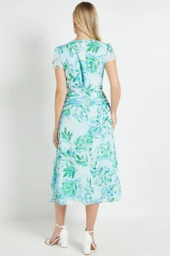Robe Midi À Volants En Dobby Fleuri Petite