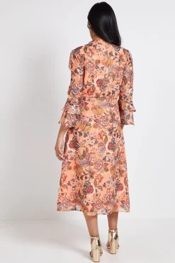 Robe Midi À Volants En Dévoré Paisley Petite