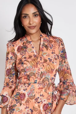 Robe Midi À Volants En Dévoré Paisley Petite