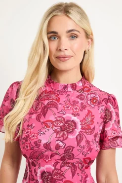 Wallis Robe Midi À Volants En Dévoré Paisley Petite Taille<Femme Robes|Robes Mi-Longues
