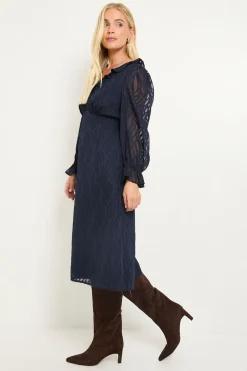 Wallis Robe Midi À Volants En Dévoré Petite Taille<Femme Robes Mi-Longues|Robes À Manches Longues