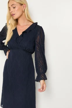 Wallis Robe Midi À Volants En Dévoré Petite Taille<Femme Robes Mi-Longues|Robes À Manches Longues