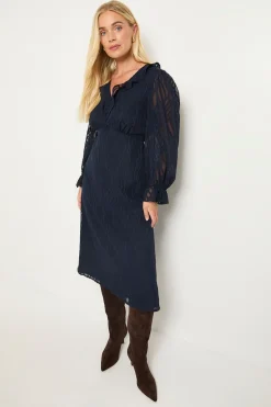 Wallis Robe Midi À Volants En Dévoré Petite Taille<Femme Robes Mi-Longues|Robes À Manches Longues
