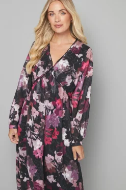 Wallis Robe Midi à Volants en Jacquard Fleuri Petite Taille<Femme Robes Bohème|Robes À Manches Longues