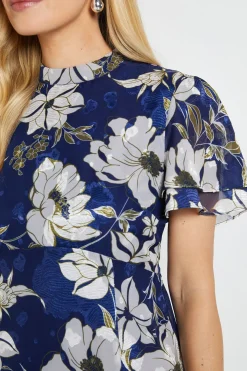 Robe Midi À Volants Et Imprimé Floral Dévoré Petite