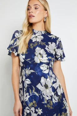 Robe Midi À Volants Et Imprimé Floral Dévoré Petite