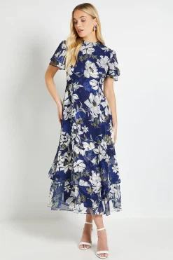Robe Midi À Volants Et Imprimé Floral Dévoré Petite