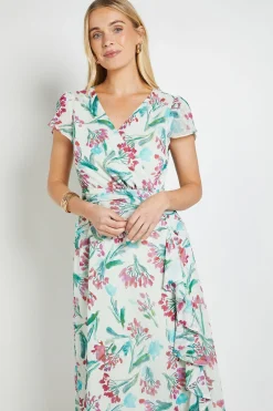 Robe Midi À Volants Et Motif Floral Dobby Petite