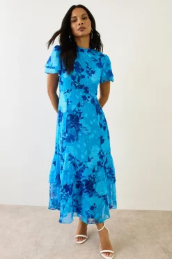 Wallis Robe Midi à Volants Fleurie Dévorée<Femme Toutes Les Robes|Robes Mi-Longues