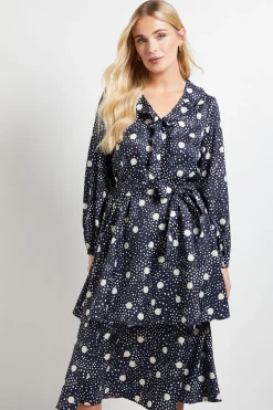 Robe Midi à Volants Floraux Petite Taille