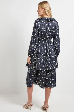 Robe Midi à Volants Floraux Petite Taille