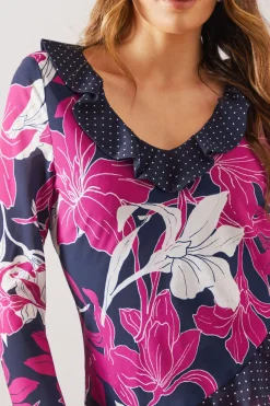 Wallis Robe Midi à Volants Imprimé Floral Mixte<Femme Toutes Les Robes|Robes Mi-Longues