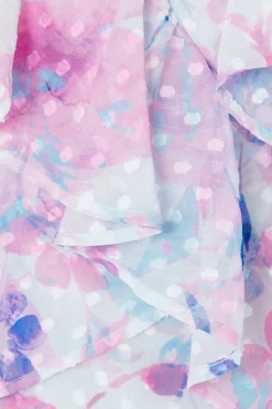 Robe Midi à Volants Motif Floral Petite