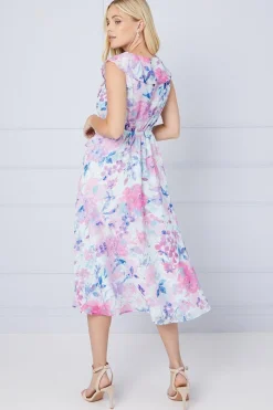 Robe Midi à Volants Motif Floral Petite
