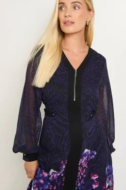 Robe Midi Zippée À Imprimé Fleuri Et Animal Pour Petite Taille