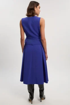 Robe Mi-Longue Ajustée Essential Compacte avec Ceinture