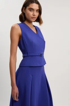 Robe Mi-Longue Ajustée Essential Compacte avec Ceinture