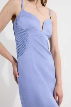 KarenMillen Robe Mi-longue Ajustée À Pinces En Lin Premium Petite<Femme Robes|Robes Mi-Longues