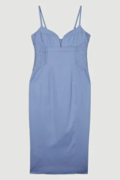 KarenMillen Robe Mi-longue Ajustée À Pinces En Lin Premium Petite<Femme Robes|Robes Mi-Longues