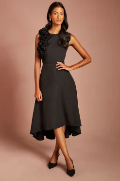 Robe Mi-longue Asymétrique À Corsage 3D Petite Taille