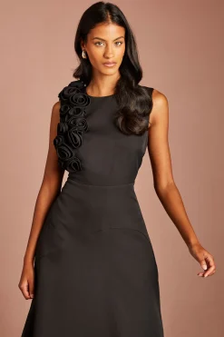 Robe Mi-longue Asymétrique À Corsage 3D Petite Taille
