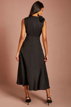 Robe Mi-longue Asymétrique À Corsage 3D Petite Taille