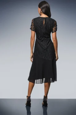 Robe Mi-Longue Asymétrique en Dentelle