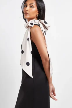 Robe Mi-Longue Asymétrique en Néoprène avec Corsage Petite Taille Cérémonie