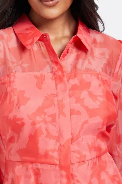 Wallis Robe Mi-Longue Boutonnée en Organza Fleuri Petite Taille<Femme Robes Mi-Longues|Robes