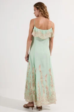 KarenMillen Robe Mi-Longue à Bretelles avec Appliqués Brodés<Femme Robes|Robes Mi-Longues
