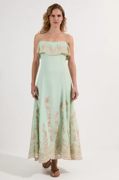 KarenMillen Robe Mi-Longue à Bretelles avec Appliqués Brodés<Femme Robes|Robes Mi-Longues
