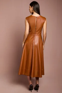 Robe Mi-Longue Bustier en synthétique à Jupe Ample