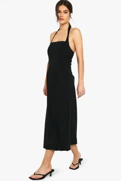 boohoo Robe mi-longue à col carré et manches longues<Femme Robes Patineuses|Robes