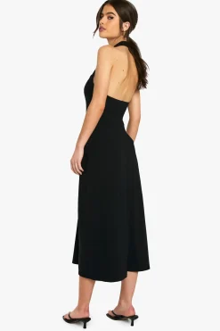boohoo Robe mi-longue à col carré et manches longues<Femme Robes Patineuses|Robes
