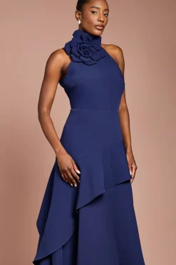 Coast Robe Mi-Longue à Col Montant avec Détail Corsage<Femme Robes|Robes Mi-Longues