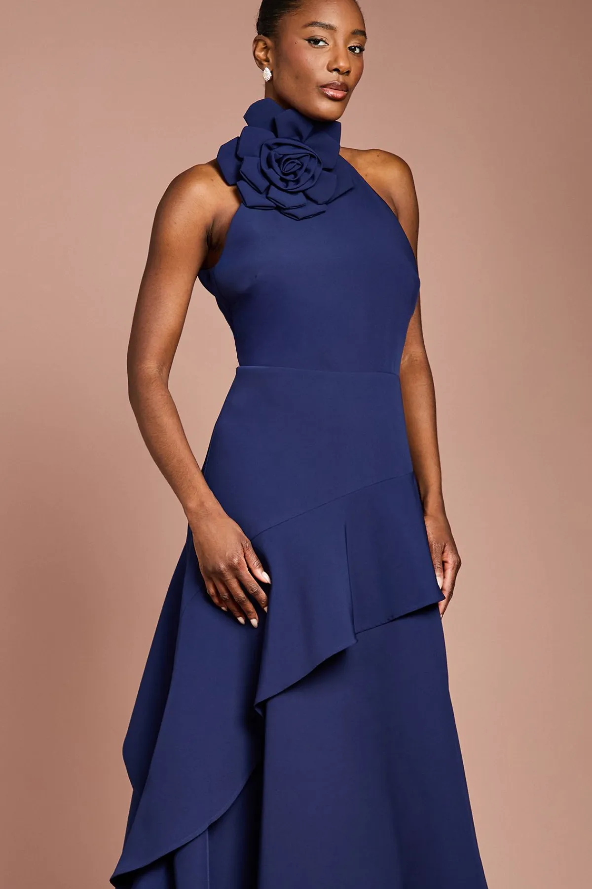 Coast Robe Mi-Longue à Col Montant avec Détail Corsage<Femme Robes|Robes Mi-Longues