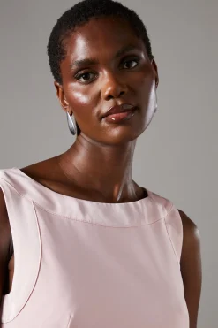 Robe Mi-Longue Col Rond avec Détail Nœud
