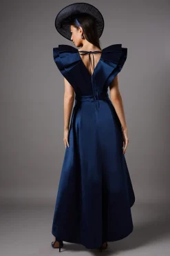 Coast Robe Mi-Longue à Col V et Manches à Volants<Femme Robes|Robes Mi-Longues