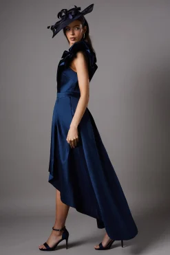 Coast Robe Mi-Longue à Col V et Manches à Volants<Femme Robes|Robes Mi-Longues