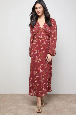 Oasis Robe Mi-Longue à Corsage Plissé Imprimé<Femme Toutes Les Robes|Robes Mi-Longues