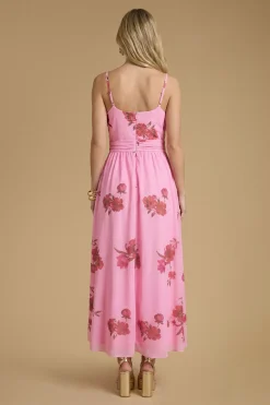 Robe Mi-longue De Bal En Mesh Imprimé À Bretelles