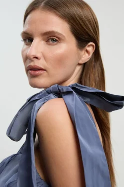 KarenMillen Robe Mi-Longue de Bal Tissée à Volants Texturés<Femme Robes Mi-Longues|Robes Bal De Promo