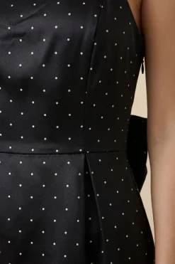 Robe Mi-longue De Cérémonie À Pois Avec Nœud Au Dos