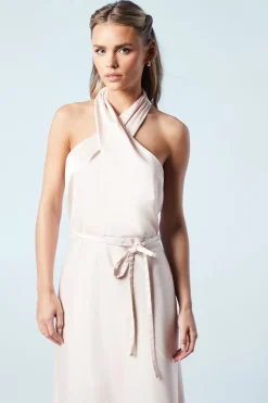 Oasis Robe Mi-Longue de Demoiselle d'Honneur Petite à Col Licou Croisé Devant<Femme Robes Demoiselles D'Honneur|Robes Mi-Longues
