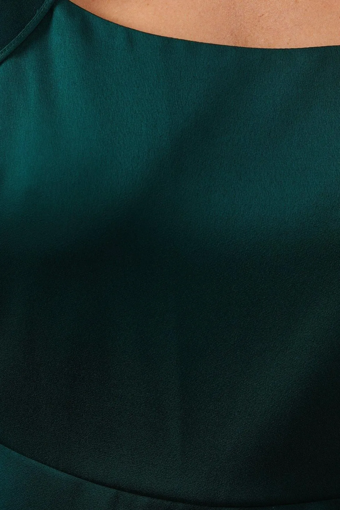 Robe Mi-Longue de Demoiselle d'Honneur en Satin à Encolure Carrée avec Volants