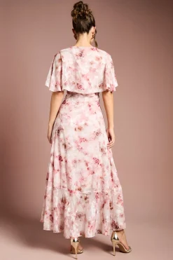 Coast Robe Mi-Longue à Devant Torsadé en Satin Jacquard Imprimé<Femme Robes Mi-Longues|Satin Et Dentelle