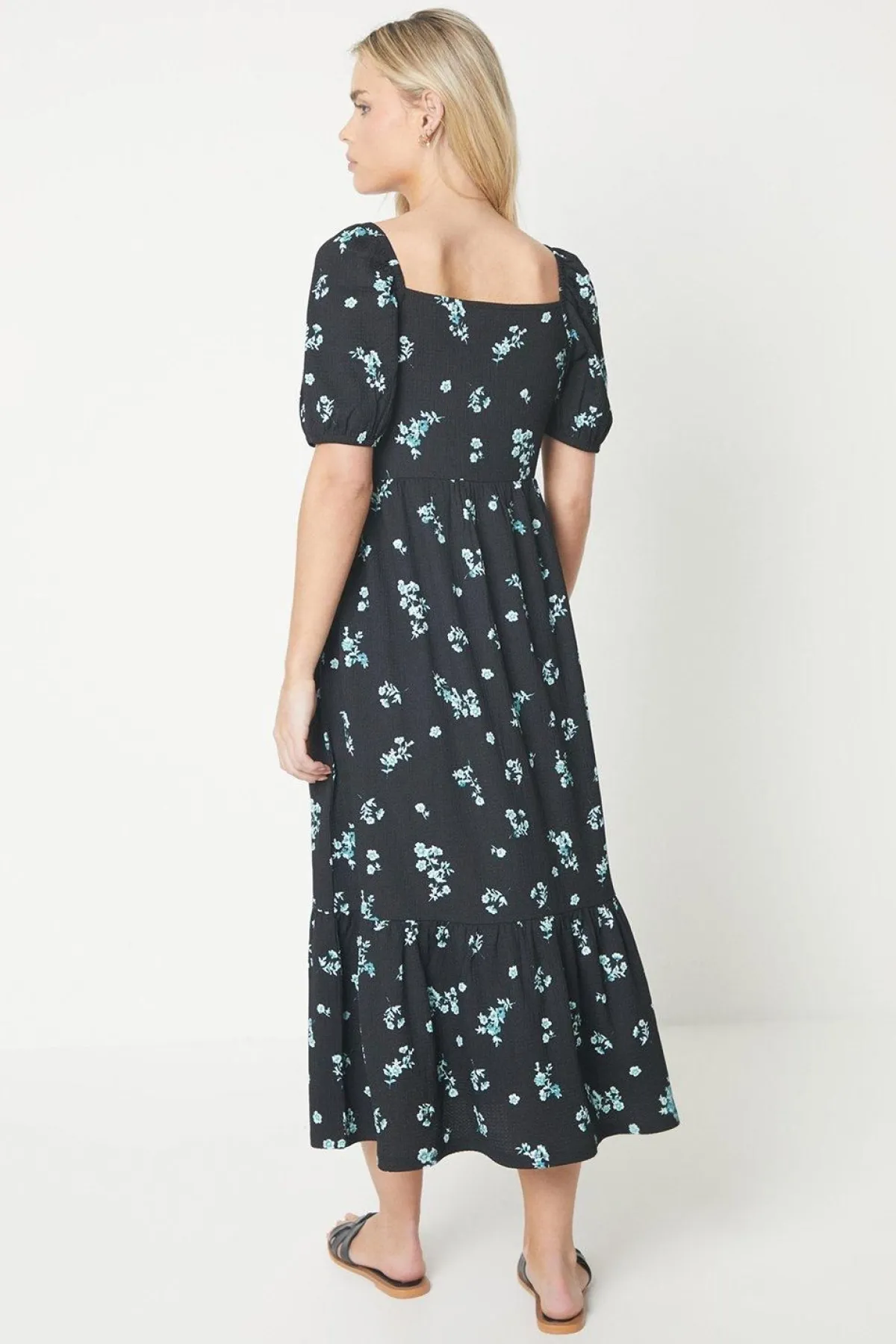 Dorothy Perkins Robe Mi-Longue à Encolure Carrée et Jupe à Volants en Jersey Imprimé Petite<Femme Robes|Robes Mi-Longues
