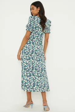 Dorothy Perkins Robe Mi-Longue à Encolure Cœur Motif Floral<Femme Robes Mi-Longues|Robes
