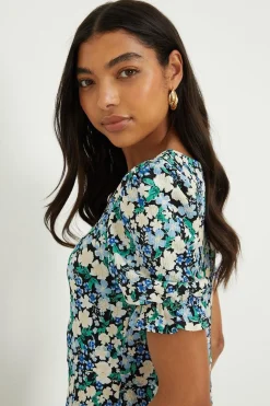 Dorothy Perkins Robe Mi-Longue à Encolure Cœur Motif Floral<Femme Robes Mi-Longues|Robes